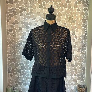 NWOT Black lace pant set - size S